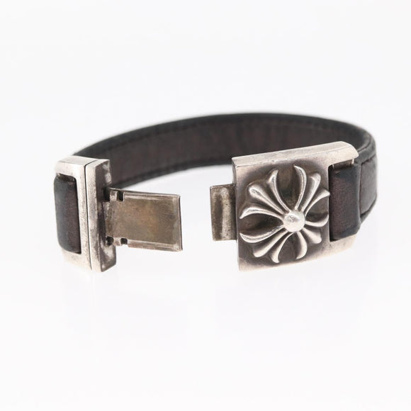 Chrome Hearts CH Plus Harness Clasp 7 Inch Bracelet Ag925 Black Auth 146388M