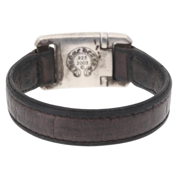 Chrome Hearts CH Plus Harness Clasp 7 Inch Bracelet Ag925 Black Auth 146388M