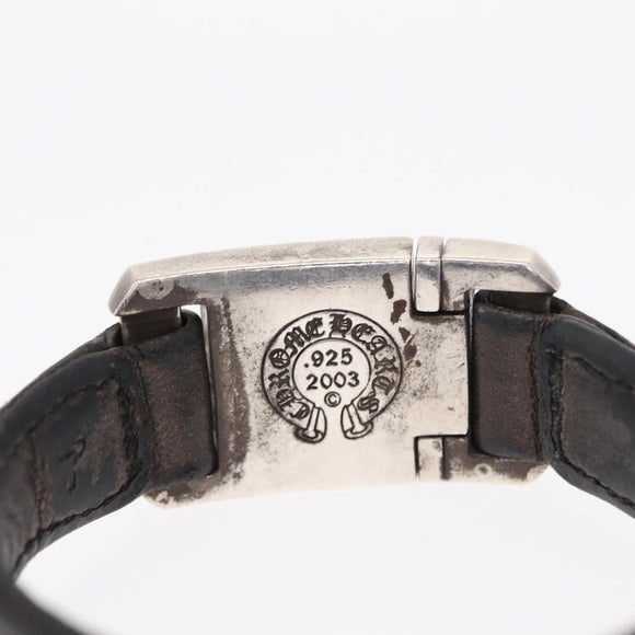 Chrome Hearts CH Plus Harness Clasp 7 Inch Bracelet Ag925 Black Auth 146388M