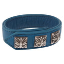 Chrome Hearts 3 Buttons 2 Snaps Pyramid Cross Button Bracelet Blue Auth 146389M-1