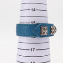 Chrome Hearts 3 Buttons 2 Snaps Pyramid Cross Button Bracelet Blue Auth 146389M-14