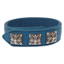 Chrome Hearts 3 Buttons 2 Snaps Pyramid Cross Button Bracelet Blue Auth 146389M-2