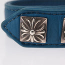 Chrome Hearts 3 Buttons 2 Snaps Pyramid Cross Button Bracelet Blue Auth 146389M-6