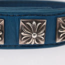 Chrome Hearts 3 Buttons 2 Snaps Pyramid Cross Button Bracelet Blue Auth 146389M-7