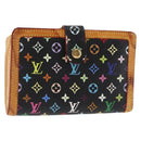 LOUIS VUITTON Multicolor Portefeuille Viennois Wallet Black M92988 Auth 146412-1