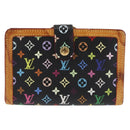 LOUIS VUITTON Multicolor Portefeuille Viennois Wallet Black M92988 Auth 146412-13