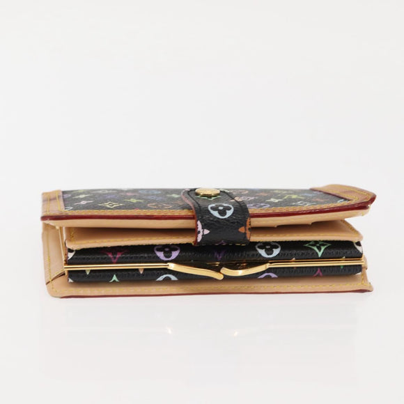 LOUIS VUITTON Multicolor Portefeuille Viennois Wallet Black M92988 Auth 146412