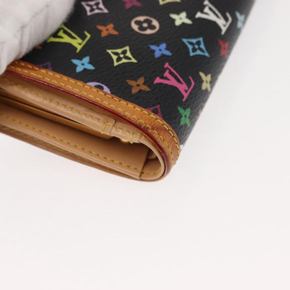 LOUIS VUITTON Multicolor Portefeuille Viennois Wallet Black M92988 Auth 146412