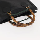 GUCCI Bamboo Hand Bag Leather Black Gold 002 1186 0260 Auth 146413-6
