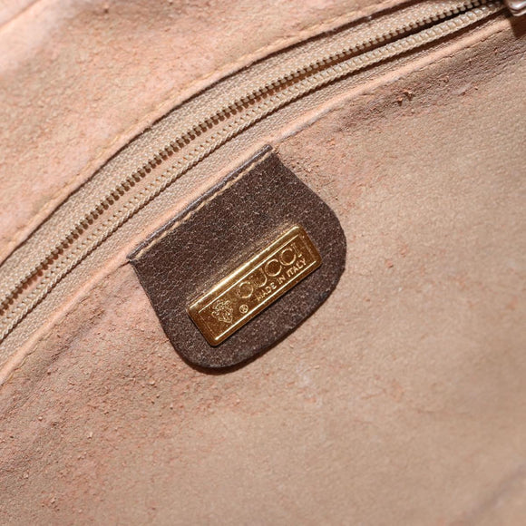 GUCCI GG Supreme Web Sherry Line Bag PVC Beige Gold 001 56 0852 Auth 146414