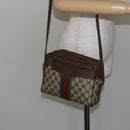 GUCCI GG Supreme Web Sherry Line Bag PVC Beige Gold 001 56 0852 Auth 146414-25