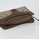 GUCCI GG Supreme Web Sherry Line Bag PVC Beige Gold 001 56 0852 Auth 146414-6