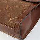 GUCCI Shoulder Bag Suede Leather Brown Gold Auth 146416-8