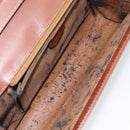 GUCCI Shoulder Bag Suede Leather Brown Gold Auth 146416-10