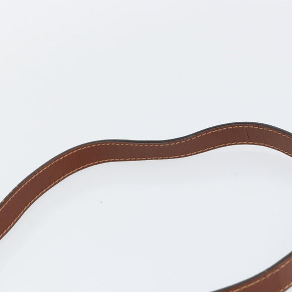 GUCCI Shoulder Bag Suede Leather Brown Gold Auth 146416