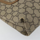 GUCCI GG Plus Supreme Web Sherry Line Tote Bag PVC Beige Gold Auth 146421-15