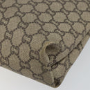 GUCCI GG Plus Supreme Web Sherry Line Tote Bag PVC Beige Gold Auth 146421-16