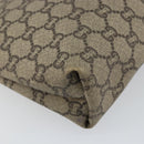 GUCCI GG Plus Supreme Web Sherry Line Tote Bag PVC Beige Gold Auth 146421-17