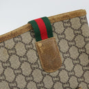 GUCCI GG Plus Supreme Web Sherry Line Tote Bag PVC Beige Gold Auth 146421-9