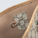 GUCCI GG Plus Supreme Web Sherry Line Tote Bag PVC Beige Gold Auth 146421-10