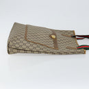 GUCCI GG Plus Supreme Web Sherry Line Tote Bag PVC Beige Gold Auth 146421-3