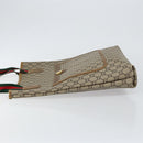 GUCCI GG Plus Supreme Web Sherry Line Tote Bag PVC Beige Gold Auth 146421-4