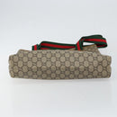 GUCCI GG Plus Supreme Web Sherry Line Tote Bag PVC Beige Gold Auth 146421-5