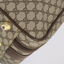 GUCCI GG Supreme Web Sherry Line Travel Bag PVC Beige Gold Auth 146422-8
