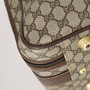 GUCCI GG Supreme Web Sherry Line Travel Bag PVC Beige Gold Auth 146422-15