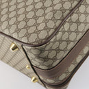 GUCCI GG Supreme Web Sherry Line Travel Bag PVC Beige Gold Auth 146422-16