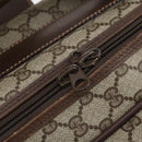 GUCCI GG Supreme Web Sherry Line Travel Bag PVC Beige Gold Auth 146422-20