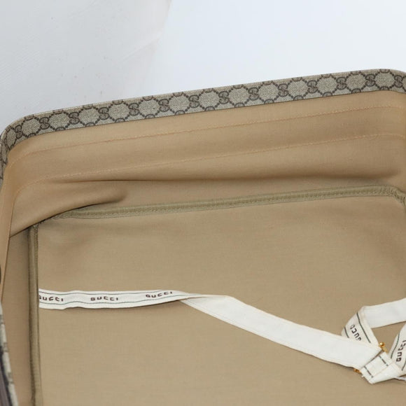 GUCCI GG Supreme Web Sherry Line Travel Bag PVC Beige Gold Auth 146422