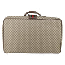 GUCCI GG Supreme Web Sherry Line Travel Bag PVC Beige Gold Auth 146422-2