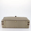 GUCCI GG Supreme Web Sherry Line Travel Bag PVC Beige Gold Auth 146422-5