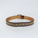 GUCCI GG Canvas Interlocking Belt 37.4"" Beige Silver 114876 Auth 146423-2