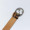 GUCCI GG Canvas Interlocking Belt 37.4"" Beige Silver 114876 Auth 146423-7