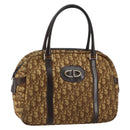 Christian Dior Trotter Canvas Hand Bag Brown Gold Auth 146427-1