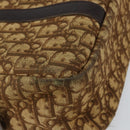 Christian Dior Trotter Canvas Hand Bag Brown Gold Auth 146427-14