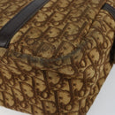 Christian Dior Trotter Canvas Hand Bag Brown Gold Auth 146427-15