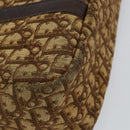 Christian Dior Trotter Canvas Hand Bag Brown Gold Auth 146427-16