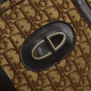 Christian Dior Trotter Canvas Hand Bag Brown Gold Auth 146427-17