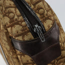 Christian Dior Trotter Canvas Hand Bag Brown Gold Auth 146427-10