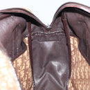 Christian Dior Trotter Canvas Hand Bag Brown Gold Auth 146427-19