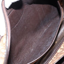 Christian Dior Trotter Canvas Hand Bag Brown Gold Auth 146427-21