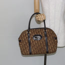 Christian Dior Trotter Canvas Hand Bag Brown Gold Auth 146427-22