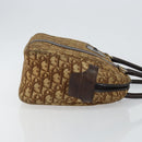 Christian Dior Trotter Canvas Hand Bag Brown Gold Auth 146427-3