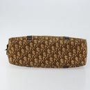Christian Dior Trotter Canvas Hand Bag Brown Gold Auth 146427-5