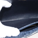 Christian Dior Trotter Canvas Chain Shoulder Bag Navy Gold Auth 146428-17