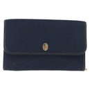 Christian Dior Trotter Canvas Chain Shoulder Bag Navy Gold Auth 146428-2