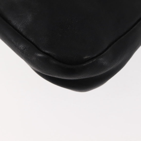 Jimmy Choo Studs Clutch Bag Leather Black Gold Auth 146429